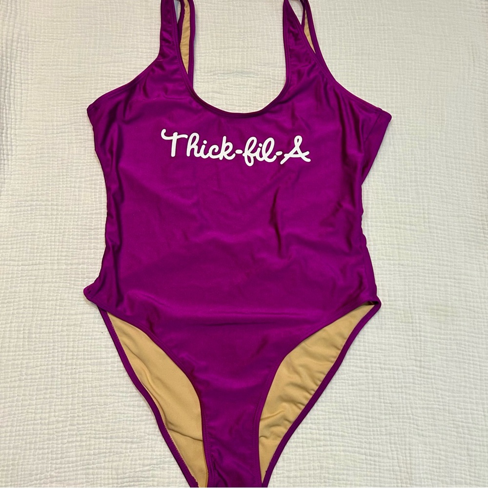 Ravesuits Magenta Purple Thick Fil A Scoopneck One Piece Swimsuit L Large